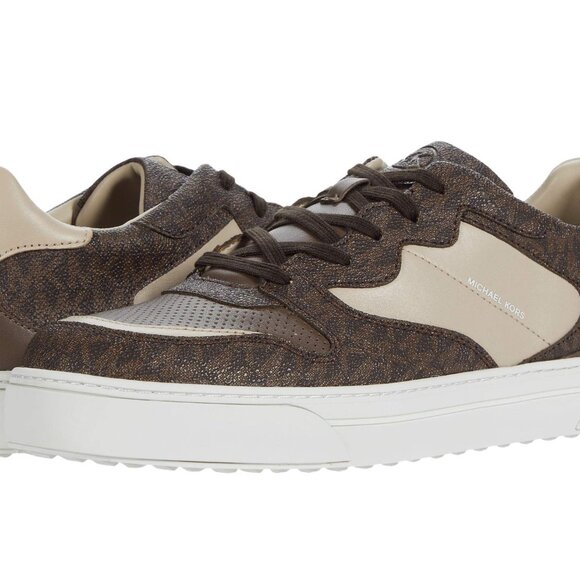 Michael Kors Men's Baxter Mixed-Media Sneakers Color Brown Size 11 - Picture 1 of 1